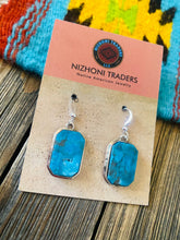 Load image into Gallery viewer, Navajo Kingman Turquoise &amp; Sterling Silver Dangle Earrings Signed