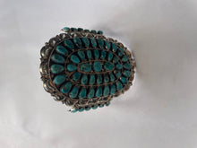Load image into Gallery viewer, Navajo Sterling Silver &amp; Turquoise Statement Cuff Bracelet Signed