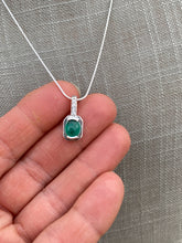Load image into Gallery viewer, Colombian Emerald Necklace, Earrings &amp; Ring Set in Sterling silver