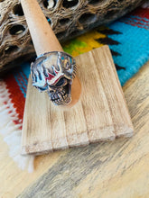 Load image into Gallery viewer, Handmade Sterling Silver Skull Ring Size 8.75