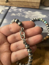 Load image into Gallery viewer, Navajo Sterling Silver Pearl &amp; Turquoise Beaded Necklace 18 Inch