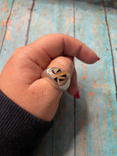 Load image into Gallery viewer, Old Pawn Navajo Sterling Silver, Tiger Eye &amp; Onyx Ring Size 11