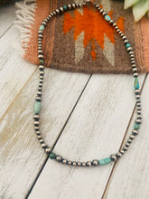 Load image into Gallery viewer, Handmade Sterling Silver &amp; Turquoise Beaded Necklace 18”