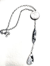 Load image into Gallery viewer, Navajo Liberty Sterling Silver &amp; White Buffalo Drop Necklace