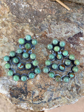 Load image into Gallery viewer, Navajo Sterling Silver &amp; Royston Turquoise Chandelier Dangle Earrings