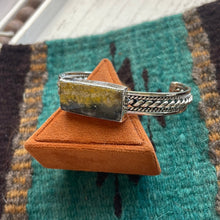Load image into Gallery viewer, SALE *AUTHENTIC* Navajo Bumble Bee Jasper &amp; Sterling Silver Adjustable Cuff Bracelet