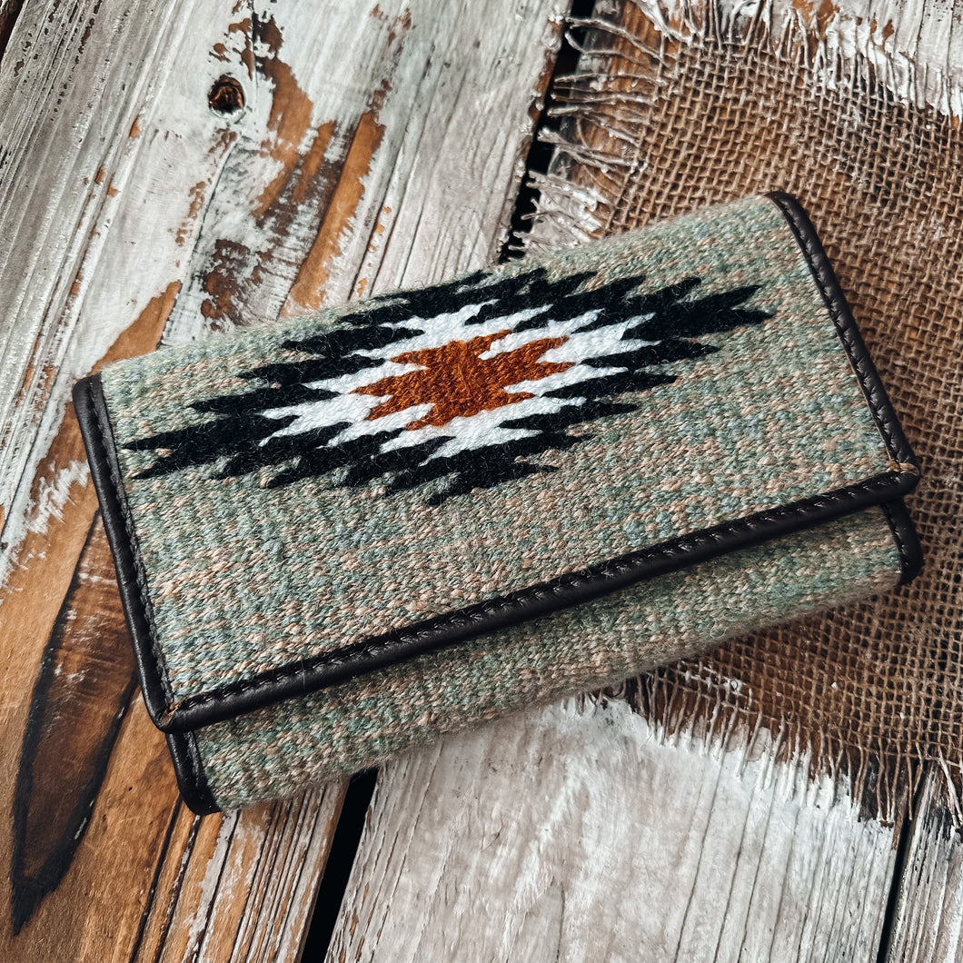 Gray Saddle Trifold Wallet