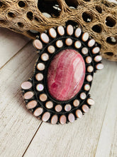 Load image into Gallery viewer, Navajo Sterling Silver, Mother of Pearl &amp; Rhodochrosite Cluster Adjustable Ring