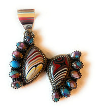 Load image into Gallery viewer, Handmade Sterling Silver, Fordite &amp; Pink Dream Cluster Pendant