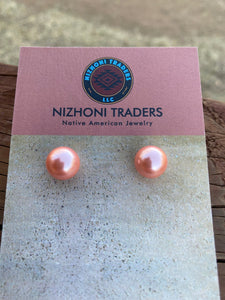 Queen Pink Conch Shell Pearl earrings