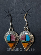 Load image into Gallery viewer, Turquoise Orange Spiny Drop Dangle Earrings 1.5”