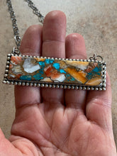 Load image into Gallery viewer, Navajo Multi Stone Sterling Silver Necklace 2 5/8”