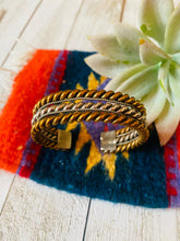 Load image into Gallery viewer, Old Pawn Vintage Sterling Silver &amp; Copper Twisted Cuff Bracelet