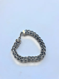 Navajo Handmade Woven Link Sterling Silver Bracelet