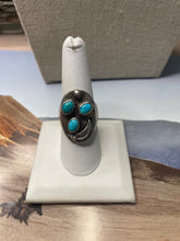 Load image into Gallery viewer, Old Pawn Navajo Sterling Silver &amp; Turquoise Ring Size 8