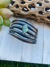 Load image into Gallery viewer, Vintage Navajo Turquoise &amp; Sterling Silver Cuff Bracelet signed