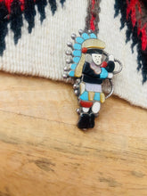 Load image into Gallery viewer, Old Pawn Zuni Multi Stone &amp; Sterling Silver Inlay Kachina Pin/Pendant
