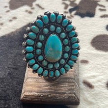 Load image into Gallery viewer, Navajo Sterling Silver &amp; Turquoise Ring Size 7 Signed