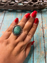 Load image into Gallery viewer, Old Pawn Navajo Sterling Silver &amp; Turquoise Ring Size 6.5