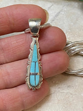 Load image into Gallery viewer, Turquoise &amp; Sterling Silver Jagged Pendant