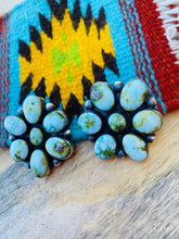 Load image into Gallery viewer, Navajo Sterling Silver &amp; Sonoran Gold Turquoise Cluster Earrings