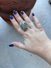 Load image into Gallery viewer, Navajo Golden Hills Turquoise And Sterling Silver Adjustable Ring