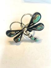 Load image into Gallery viewer, Handmade Sterling Silver &amp; Turquoise Dragonfly Adjustable Ring Signed &amp; Stamped