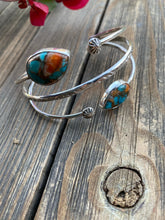 Load image into Gallery viewer, Navajo Sterling Silver &amp;  Spice Floating Bracelet