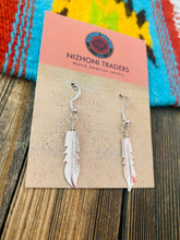 Load image into Gallery viewer, Navajo Sterling Silver Feather Dangle Earrings