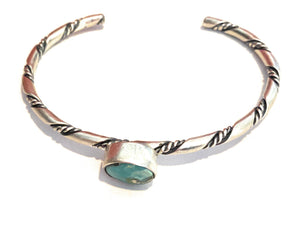 Navajo Sterling Silver & Sonoran Mountain Turquoise Cuff Bracelet