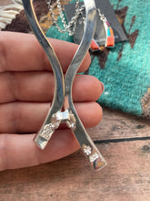 Load image into Gallery viewer, Navajo Sterling Silver &amp; Number 8 Turquoise Inaly Necklace Earrings Set Signed