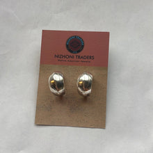 Load image into Gallery viewer, Navajo Hand Stamped Sterling Silver Hoop Earrings