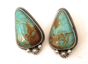 Navajo Sterling Silver & Royston Turquoise Post Earrings