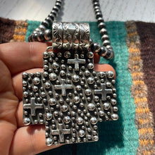 Load image into Gallery viewer, Beautiful Navajo Sterling Silver Cross Pendant Signed