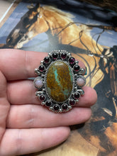 Load image into Gallery viewer, Handmade Royston Turquoise Adjustable Oval Ring