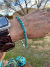 Load image into Gallery viewer, Sleeping Beauty Turquoise and Sterling Silver Link Bracelet