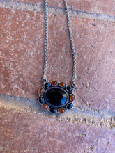 Load image into Gallery viewer, Handmade Sterling Onyx and Garnet Necklace