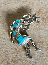 Load image into Gallery viewer, Turquoise &amp; Sterling Silver Kokopelli Pin &amp; Pendant