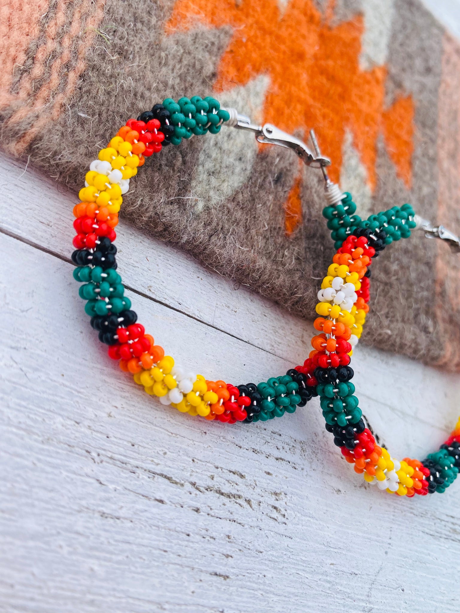 Navajo Handmade Beaded Hoop Earrings – Amanda Radke