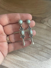 Load image into Gallery viewer, Navajo Sterling Silver And Turquoise Blossom Dangles Signed