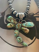 Load image into Gallery viewer, Navajo Sterling Silver And Turquoise Dragonfly Necklace By Patrick Yazzie