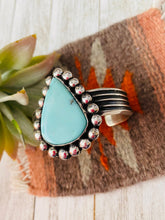 Load image into Gallery viewer, Navajo Turquoise &amp; Sterling Silver Cuff Bracelet By Chimney Butte