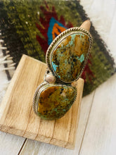 Load image into Gallery viewer, Navajo Royston Turquoise &amp; Sterling Silver Ring Size 8