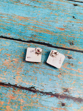 Load image into Gallery viewer, Zuni Sterling Silver, Mother of Pearl &amp; Turquoise Inlay Stud Earrings
