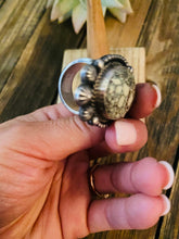 Load image into Gallery viewer, Navajo New Lander Turquoise &amp; Sterling Silver Ring Size 7