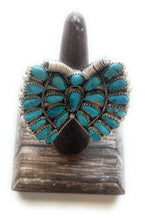 Load image into Gallery viewer, Navajo Kingman Turquoise Sterling SilverAdjustable Butterfly Ring Signed