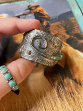Load image into Gallery viewer, Navajo Turquoise &amp; Sterling Silver Statement Lizard Cuff Bracelet