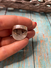 Load image into Gallery viewer, Old Pawn Navajo Sterling Silver &amp; Charorite Ring Size 7.5