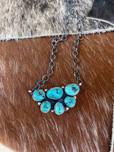 Load image into Gallery viewer, Navajo Natural Kingman Turquoise &amp; Sterling Silver Necklace by Ella Peters