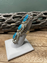 Load image into Gallery viewer, Navajo Turquoise And Sterling Silver Statement Ring Sz 6